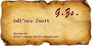 Göncz Zsolt névjegykártya